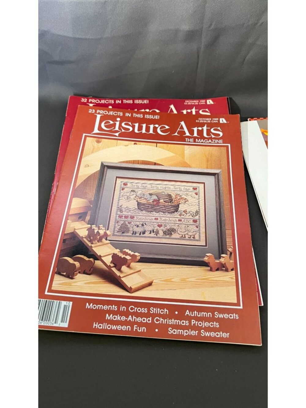 8 Vintage Leisure Arts Magazine Lot Cross Stitch/Crafts 1986-1989 - Picture 5 of 9